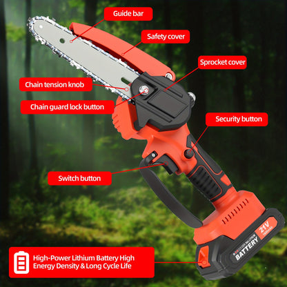 2-In-1 Telescopic Electric High-Branch Pruning Chain Saw, with 2 High-Capacity Lithium Batteries, Replaceable Chain, Efficient Cutting, Long Battery Life — Suitable for Backyards, Orchards, Farms and Outdoor Use