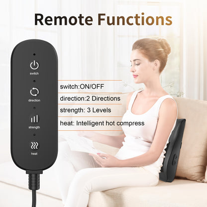MASSTECK Shiatsu Back Massager with Heat, Deep Tissue for Neck, Shoulders & Back, 3 Massager Modes & 2 Heating Levels, 3D Kneading Massage for Body Relax, Massager Gifts for Mom, Dad, Women