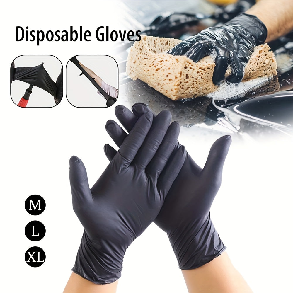 200pcs Black Nitrile Gloves, Disposable Gloves, Cooking Gloves, 3 Sizes to Choose From: M, L, XL, Cleaning Gloves, Latex Free, Powder Free,, Latex & Powder Free, Chemical & Puncture Resistant, Food Safe