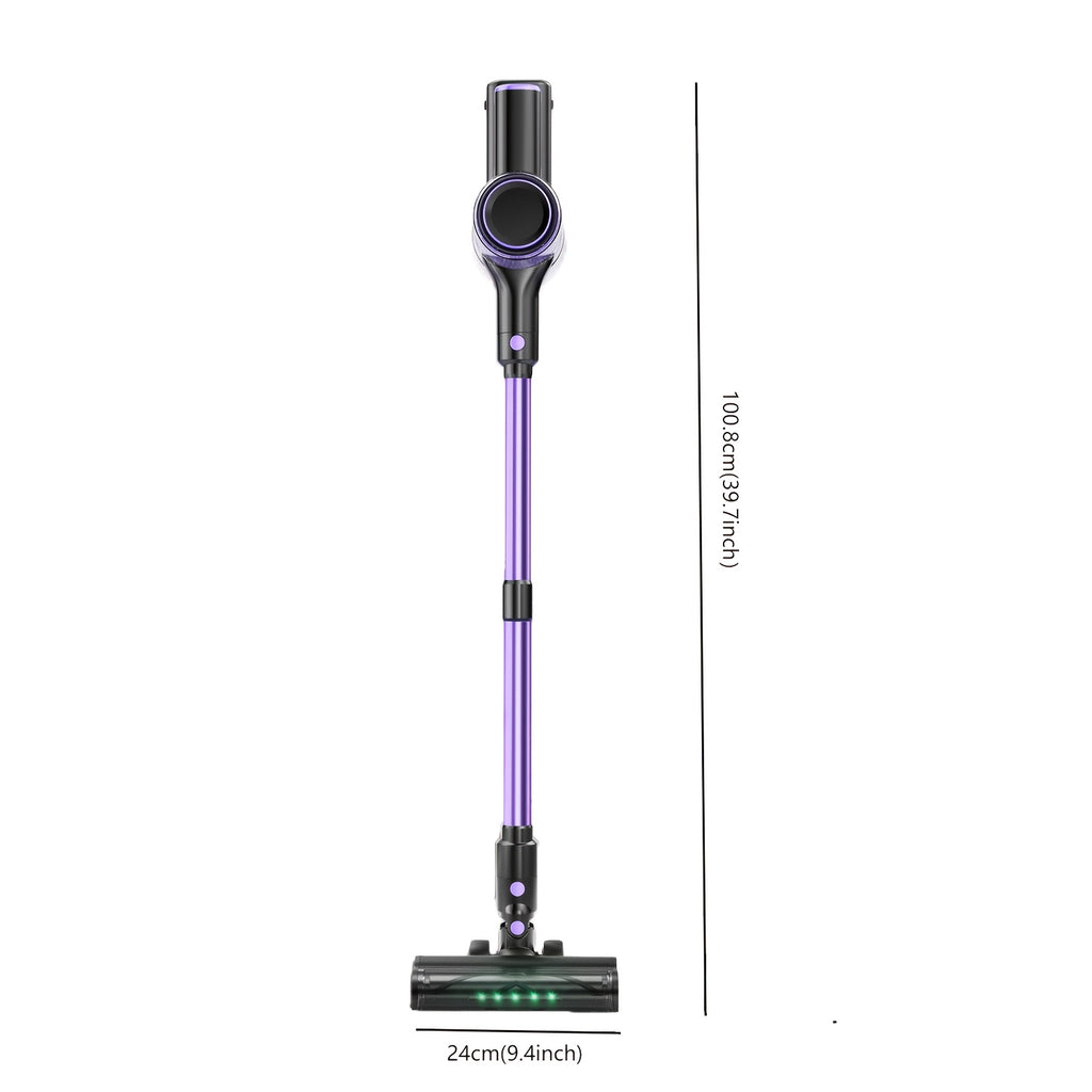 Powerful Household Vacuum Cleaner, 10in 1 Powerful Suction Lightweight Vacuum Cleaner for Home, LED Display, 3 Suction Modes, Light And Quiet 45 Mins Detachable Battery Vacuum for Hard Floor Carpet Pet Hair,, Violet