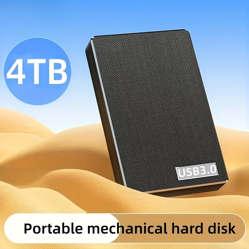 4TB High Speed Portable External Hard Drive USB 3.0 - Tool-Free Installation, PC/ Laptop/Office Large Capacity HDD, ExFAT File System, /Video/Music Extended Backup (Black), Portable Storage Drive, Office Data Storage, Stylish Design