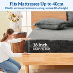 Fleece Bed Sheet Set – 40cm Deep-Pocket Bedding – additional product view