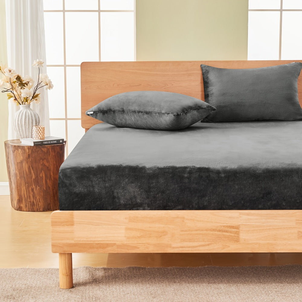 Fleece Bed Sheet Set – 40cm Deep-Pocket Bedding – alternate product view