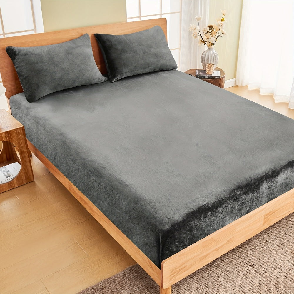 Fleece Bed Sheet Set – 40cm Deep-Pocket Bedding – main product view