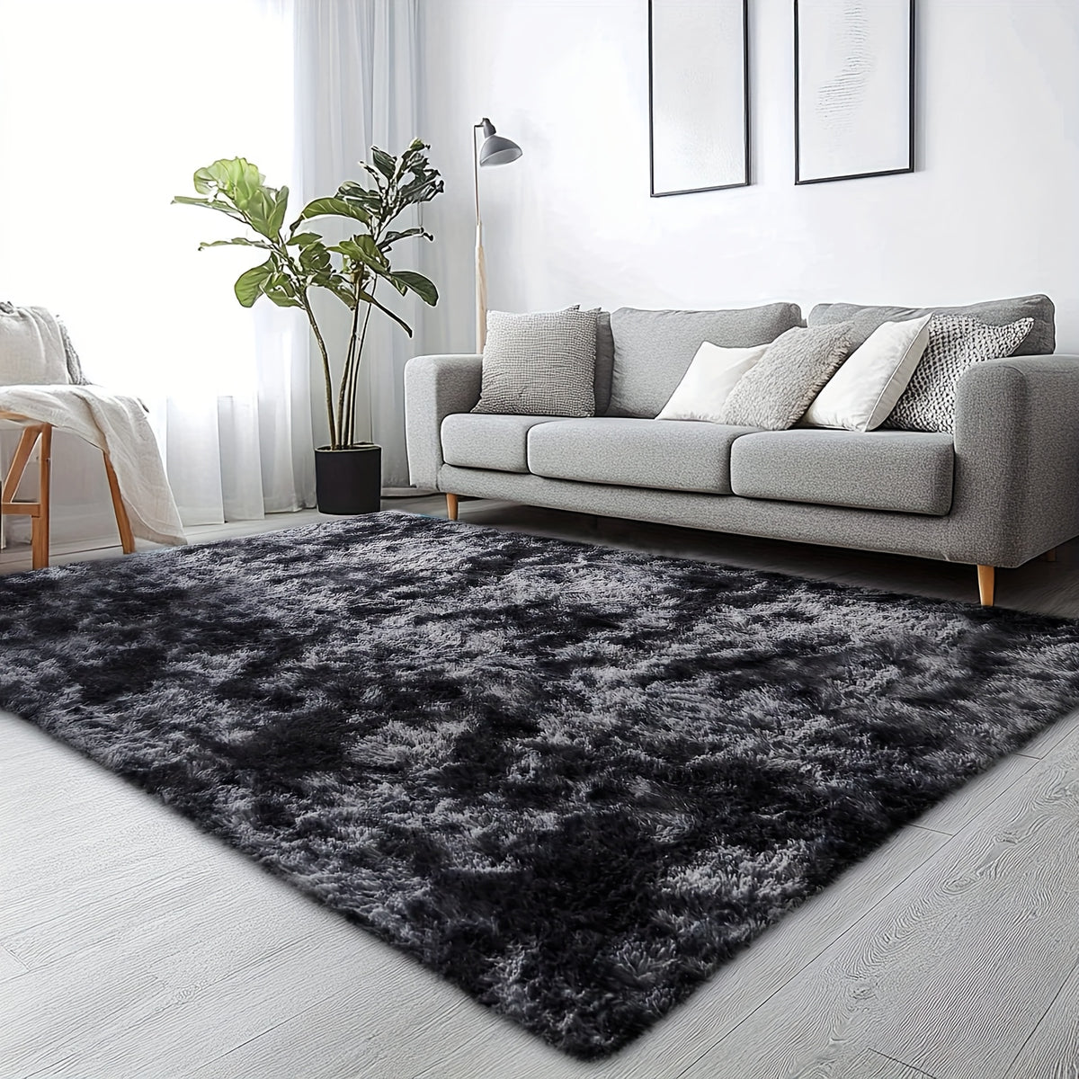 Washable Grey Shag Area Rug for organised Australian homes