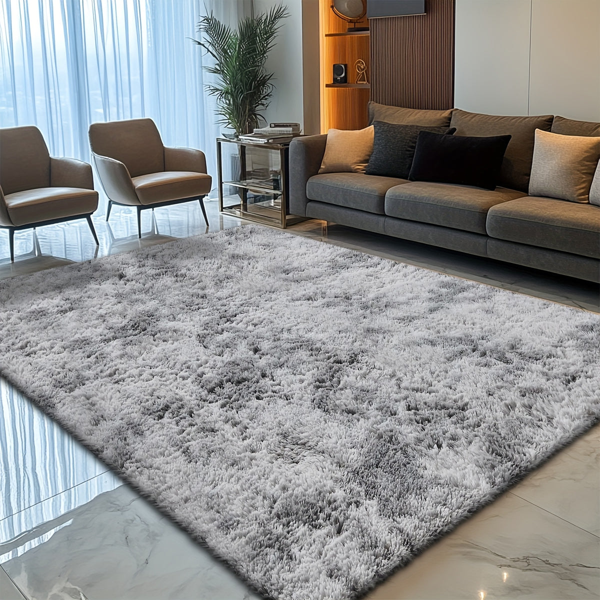 Washable Grey Shag Area Rug product detail 6