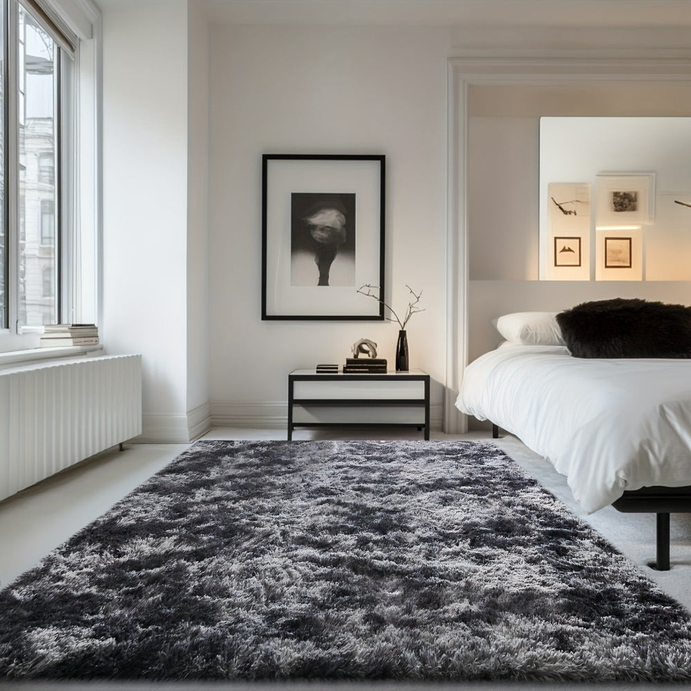 Fluffy Shag Area Rug – Washable Soft Carpet for Bedroom & Living Room – close-up product details