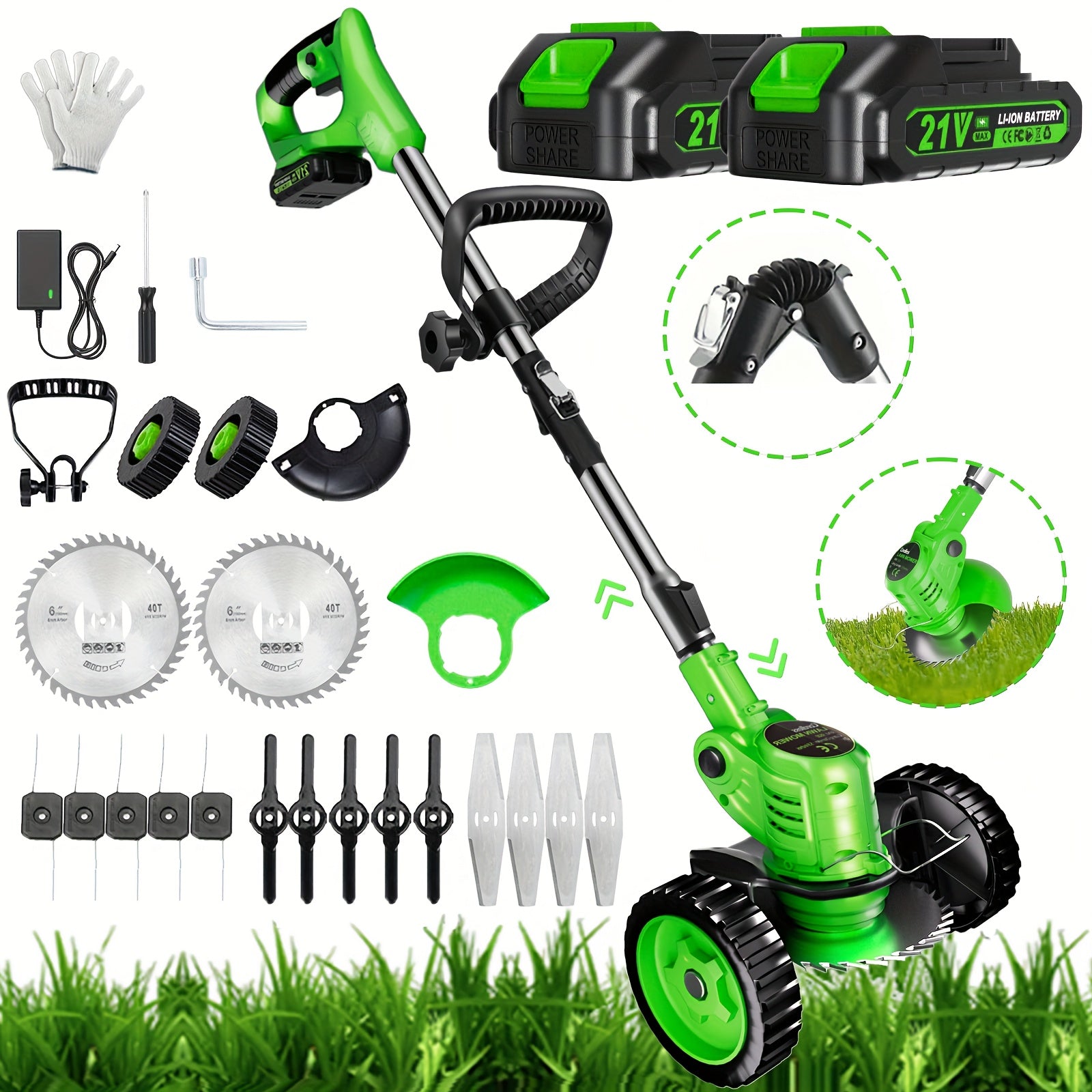 3-in-1 Cordless Grass Trimmer and Edger detail view 14 for Australian shoppers