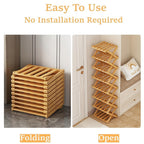 Foldable Bamboo Freestanding Shoe Rack product detail 5