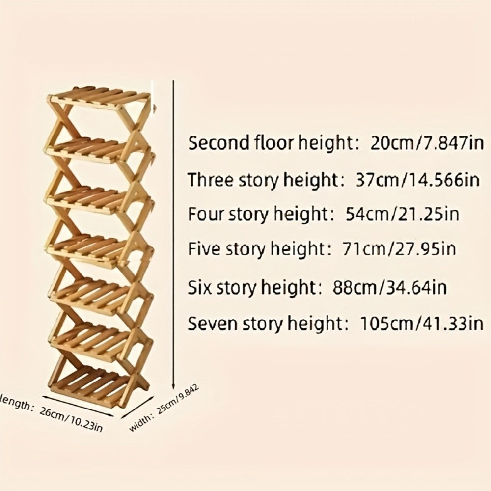 Foldable Bamboo Shoe Rack – No-Assembly Narrow Storage – design and construction details