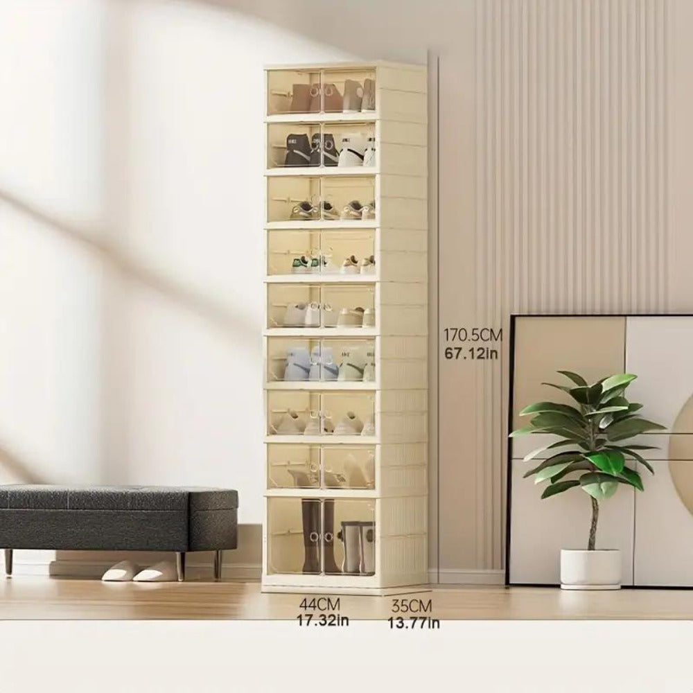 Foldable Cream Shoe Storage Cabinet product detail 4