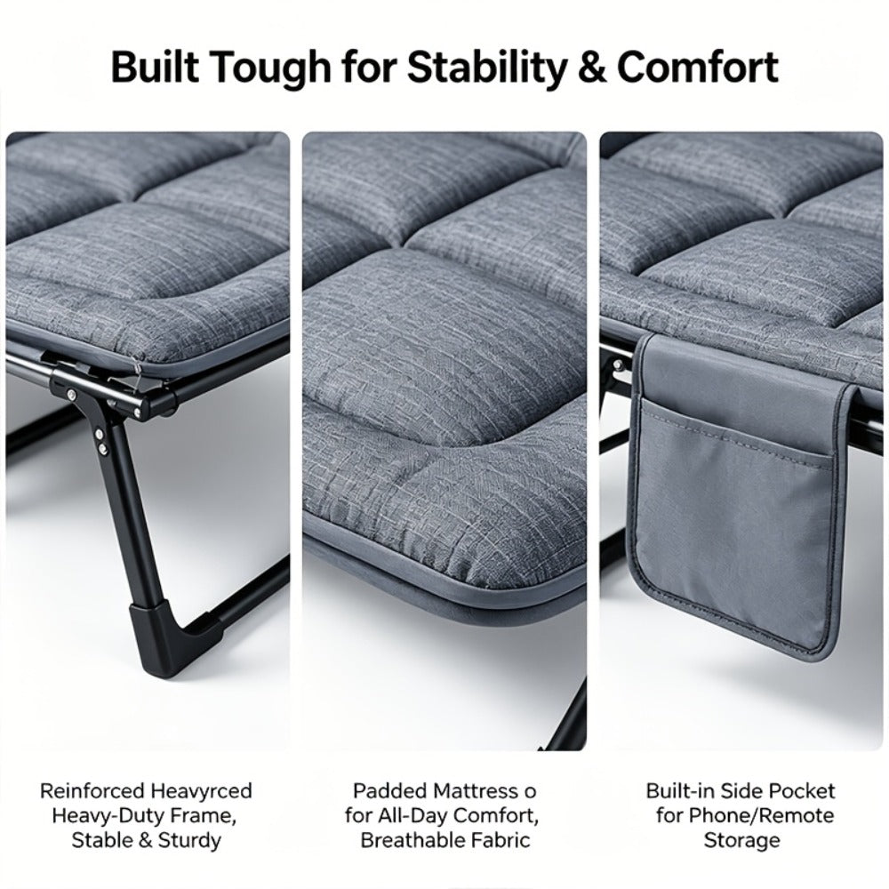 Folding Camping Cot with Mattress – 6-Position Backrest – additional product view 10