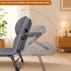 Folding Camping Cot with Mattress – 6-Position Backrest – feature reference