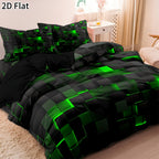 Gaming Plaid Duvet Cover Set – 3-Piece Printed Bedroom Bedding – additional product view
