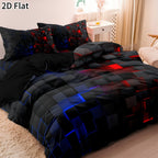 Gaming Plaid Duvet Cover Set – 3-Piece Printed Bedroom Bedding – alternate product view
