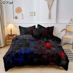 Gaming Plaid Duvet Cover Set – 3-Piece Printed Bedroom Bedding – additional product view 19