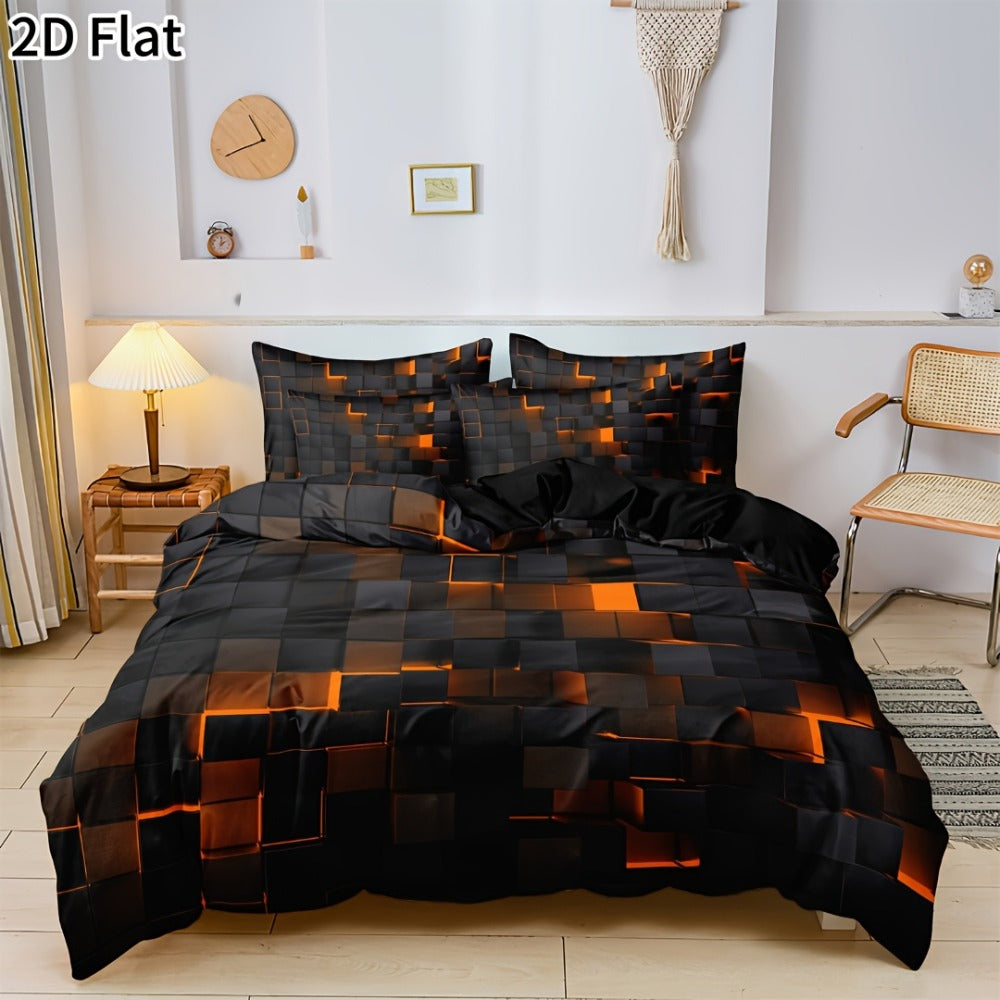 Gaming Plaid Duvet Cover Set – 3-Piece Printed Bedroom Bedding – additional product view 20