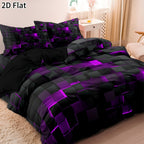 Gaming Plaid Duvet Cover Set – 3-Piece Printed Bedroom Bedding – additional product view 9