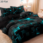 Gaming Plaid Duvet Cover Set – 3-Piece Printed Bedroom Bedding – feature reference