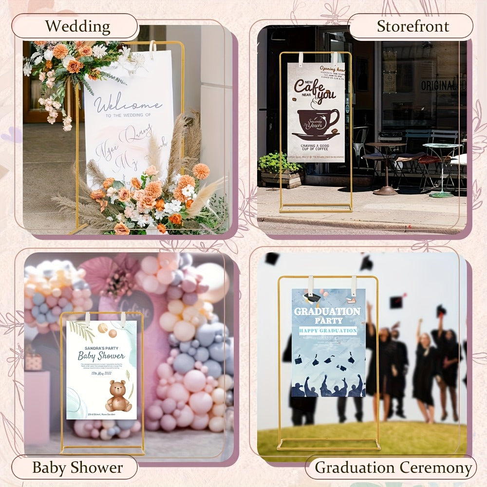 Golden Leather Heavy-Duty Wedding Sign Easel Stand - weddings, events – additional product view 11