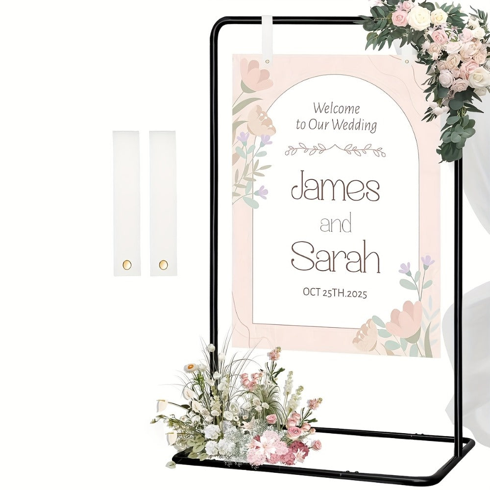Golden Leather Heavy-Duty Wedding Sign Easel Stand - weddings, events – additional product view 9