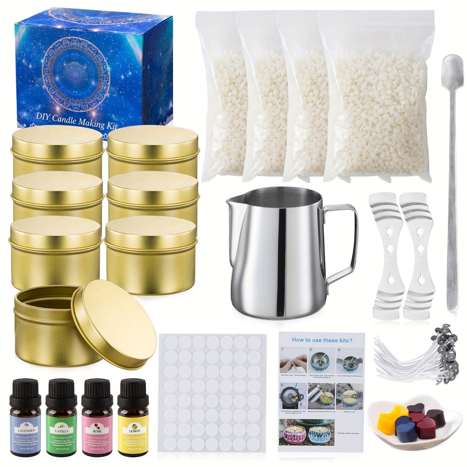 Golden Scented Candle Gift Set - home ambience, yoga and gifts – alternate design view