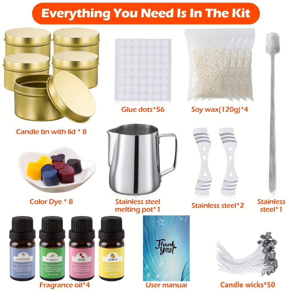Golden Scented Candle Gift Set - home ambience, yoga and gifts – design and construction details