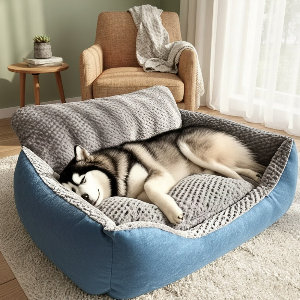 Golden Washable Dog Bed - indoor rest and sleep – alternate design view