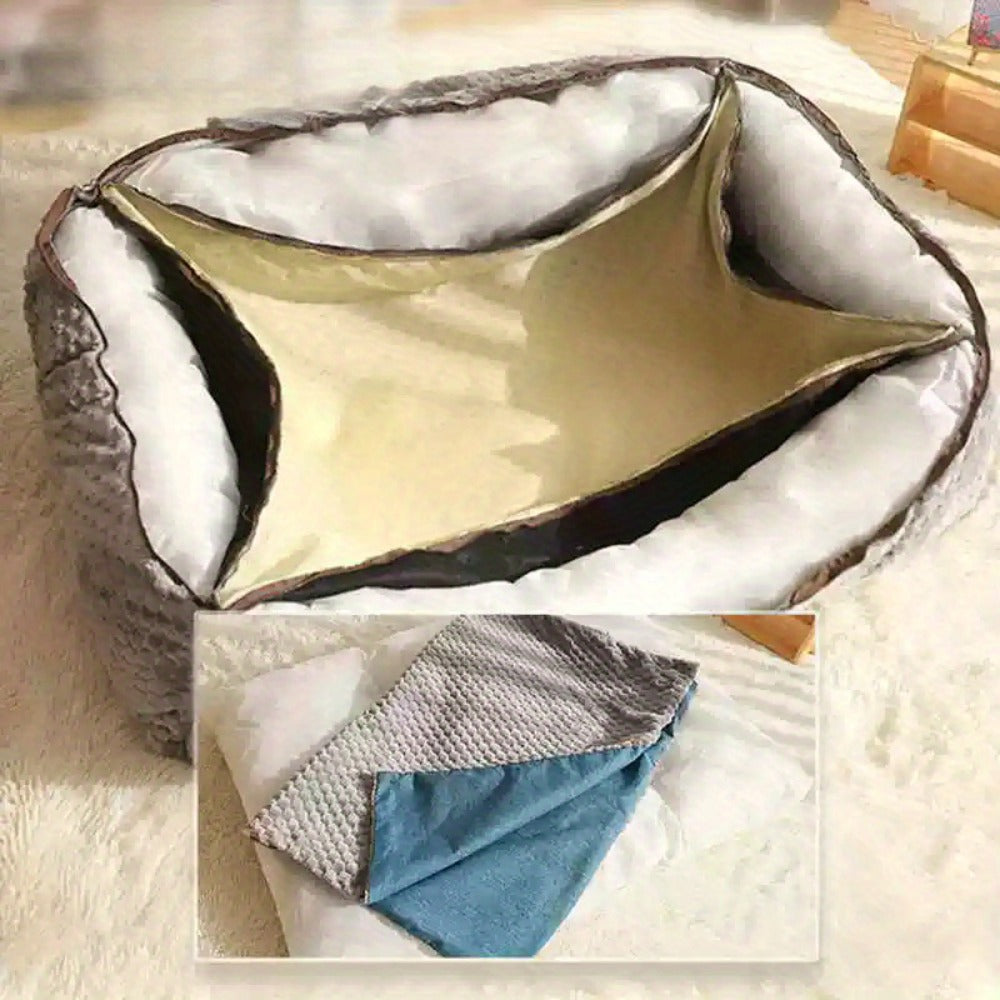 Golden Washable Dog Bed - indoor rest and sleep – product detail angle