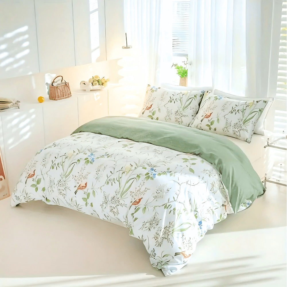 Green Roost Quilt Cover Set – AU Sizes for Bedroom – close-up product details