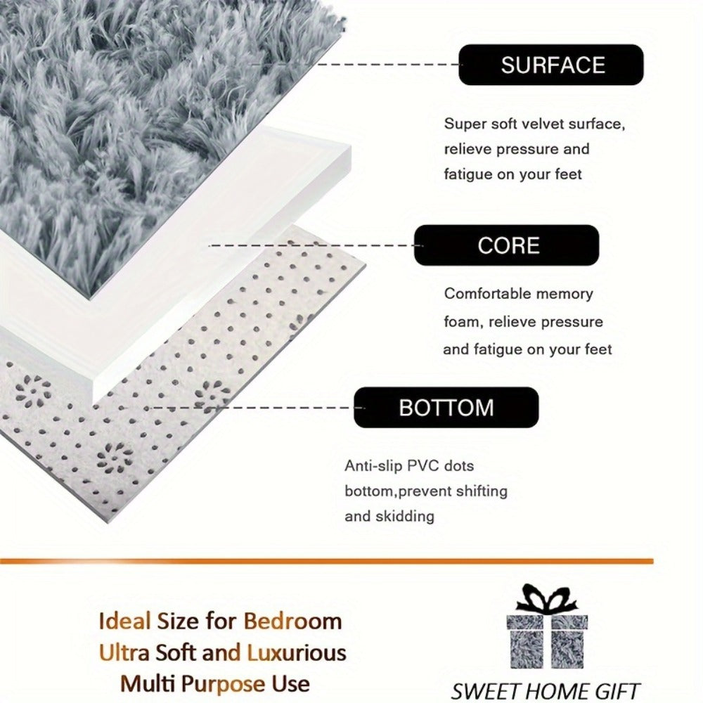 Grey Shag Area Rug product detail 11