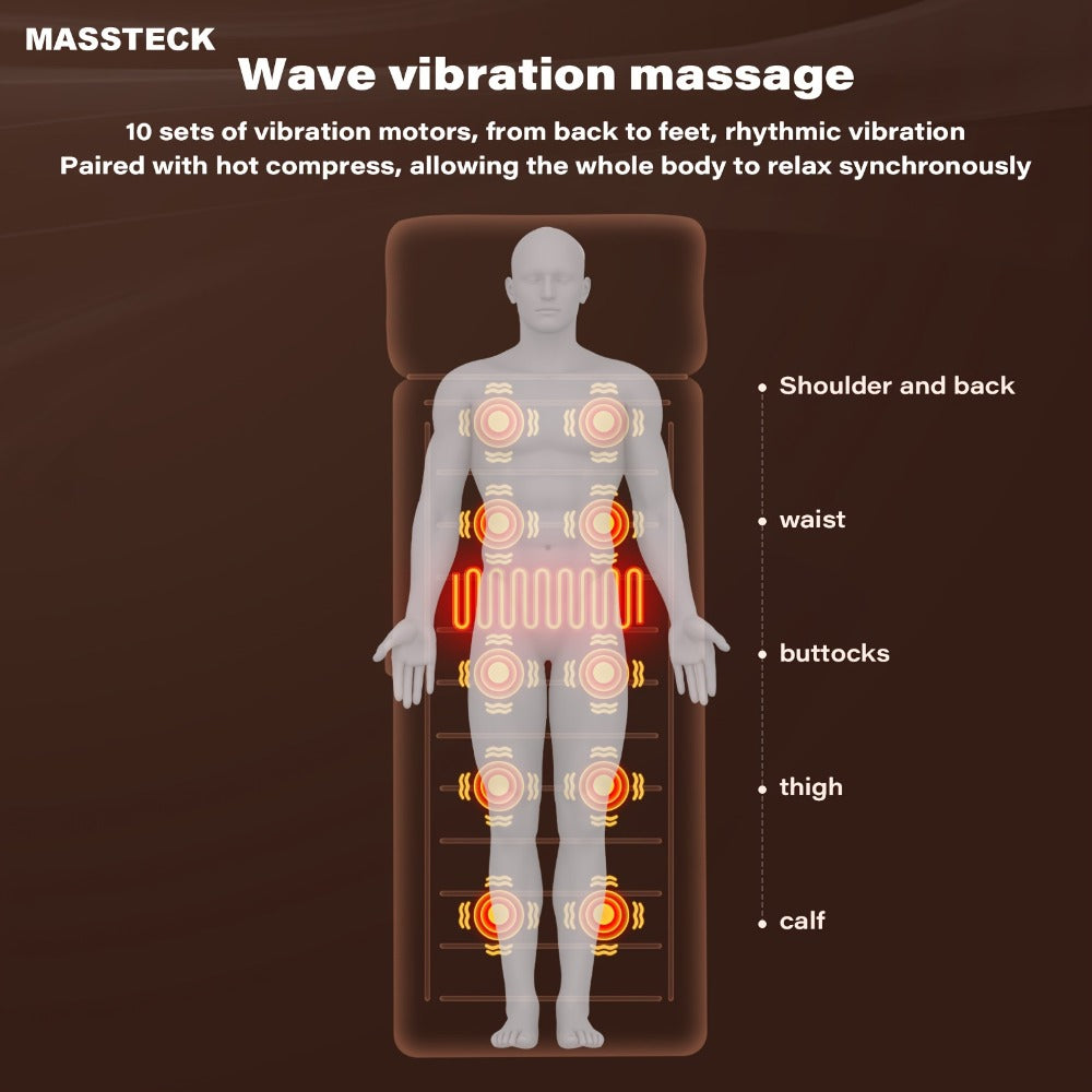 Heated Full-Body Massage Mat - home relaxation and seated rest – product detail angle
