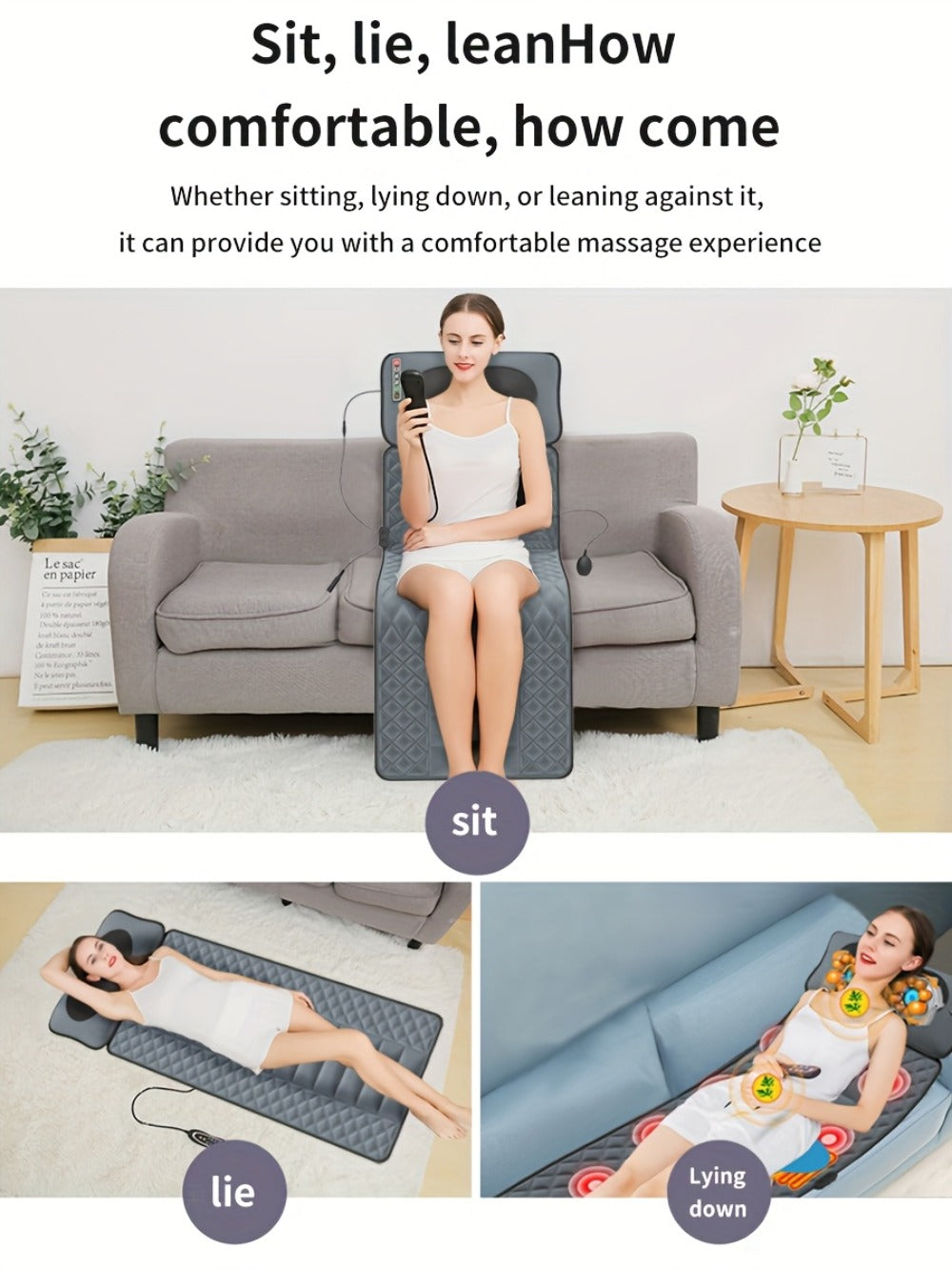 Heated Full-Body Massage Mat - home relaxation and seated rest – additional product view 12
