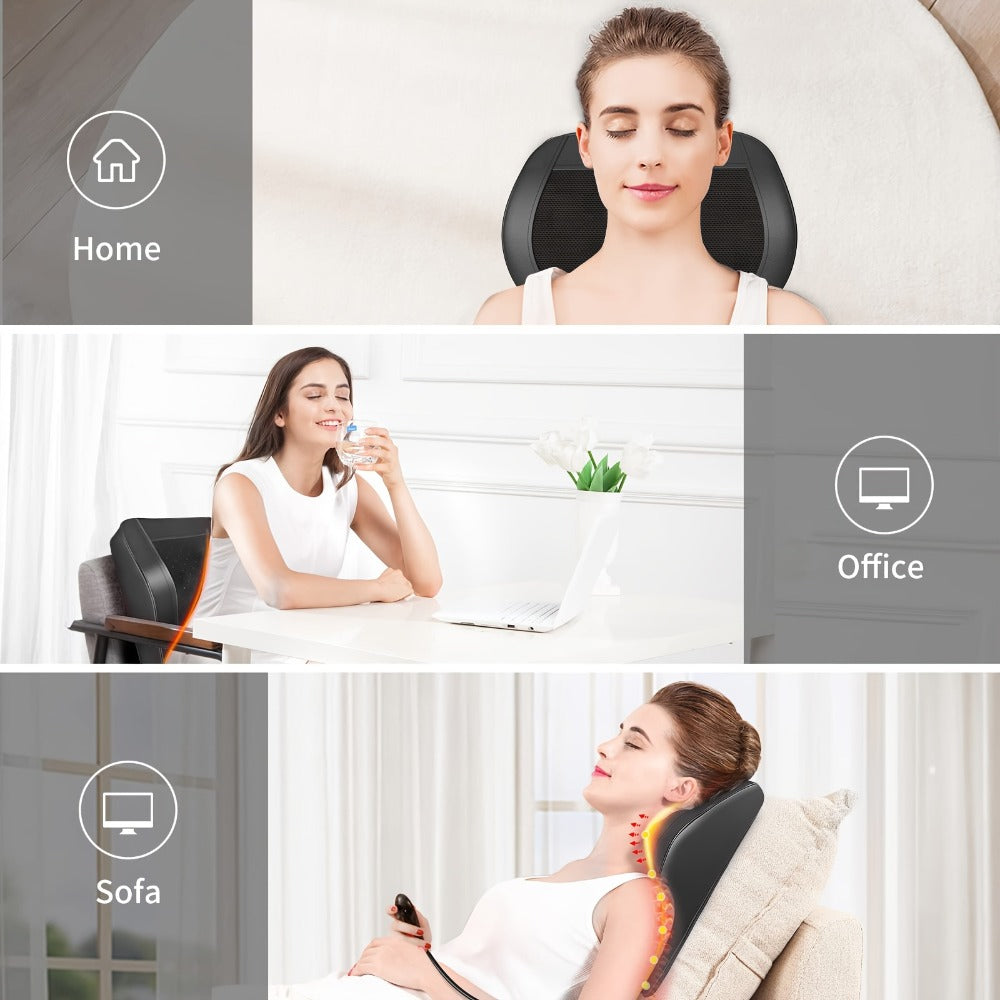 Heated Shiatsu Back and Neck Massager - home and office relaxation – alternate design view