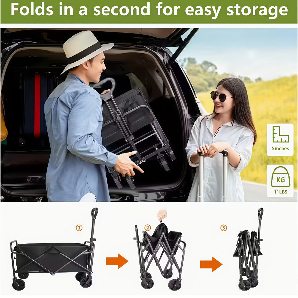 Heavy-Duty Foldable Utility Handcart - camping, gardening and beach – additional product view