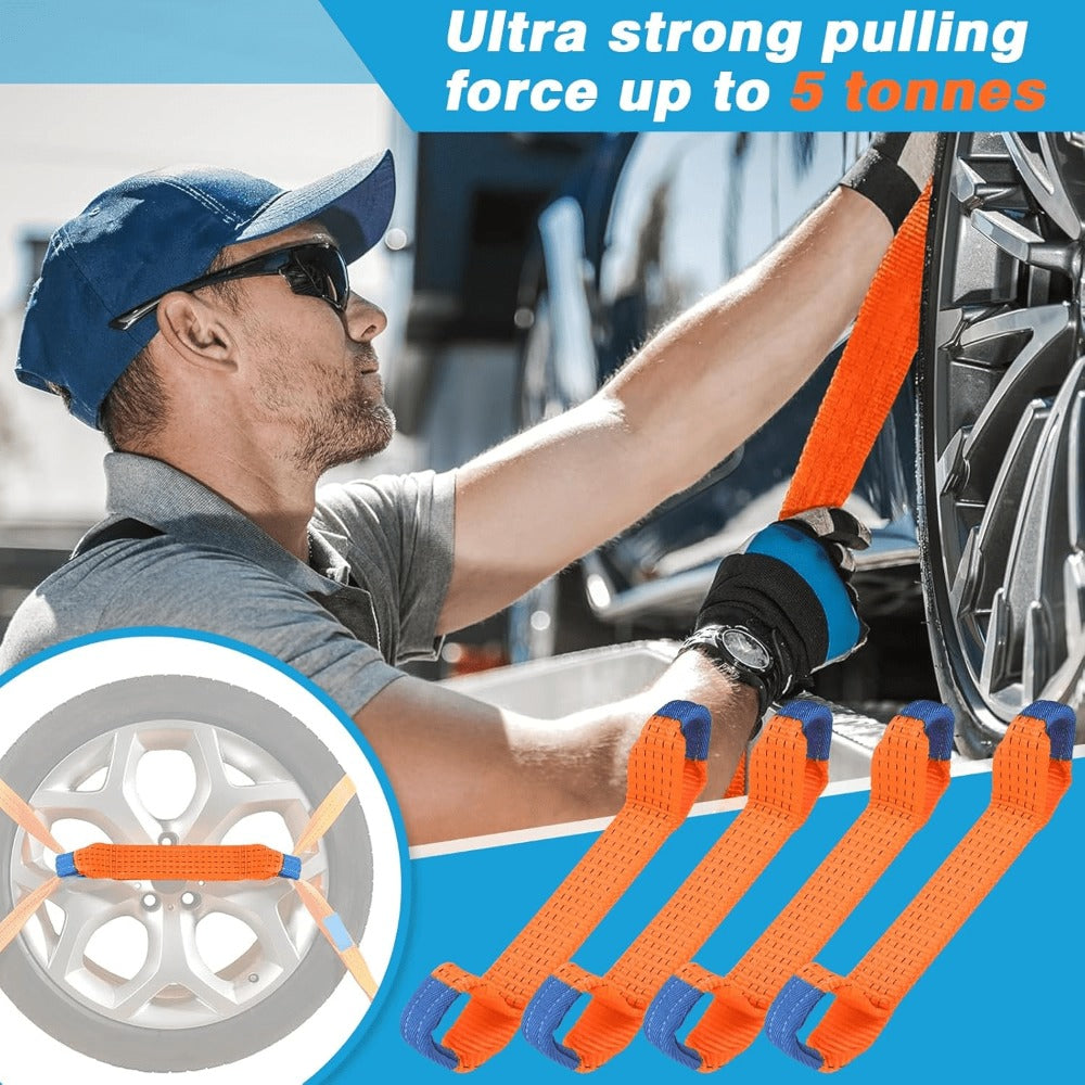 Heavy-Duty Vehicle Tie-Down Strap Set – 4-Piece for Vehicle Use – alternate design view