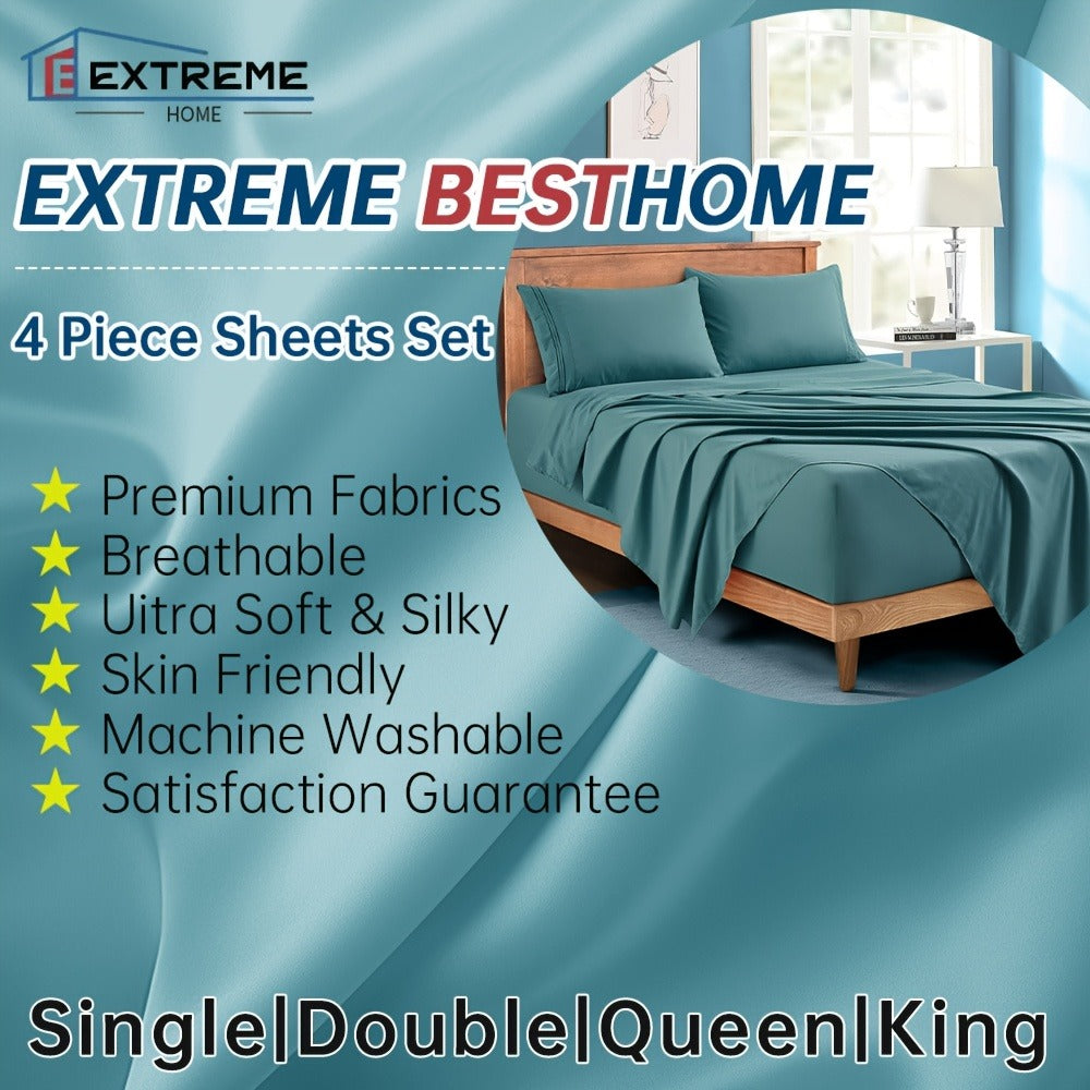 Hotel-Style Bed Sheet Set – 4-Piece Extra-Deep Pocket Bedding – alternate product view