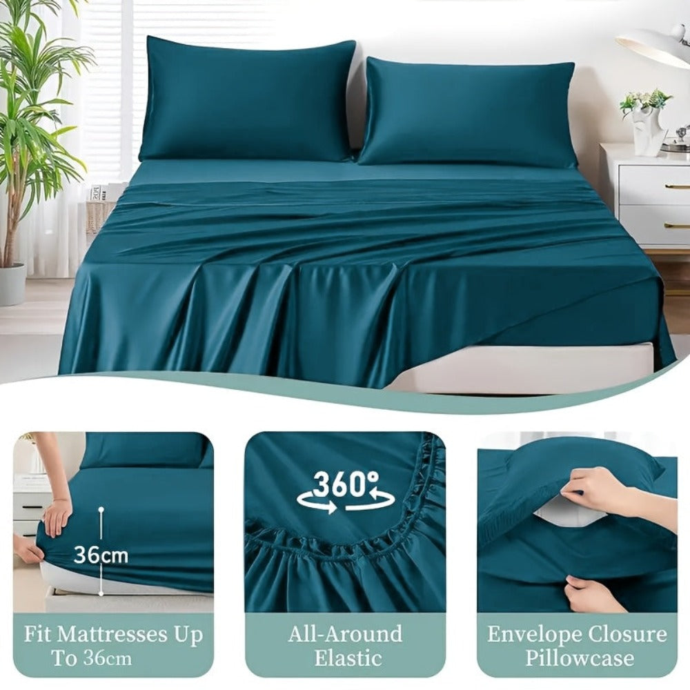 Hotel-Style Bed Sheet Set – Soft Deep-Pocket Bedroom Bedding – feature reference