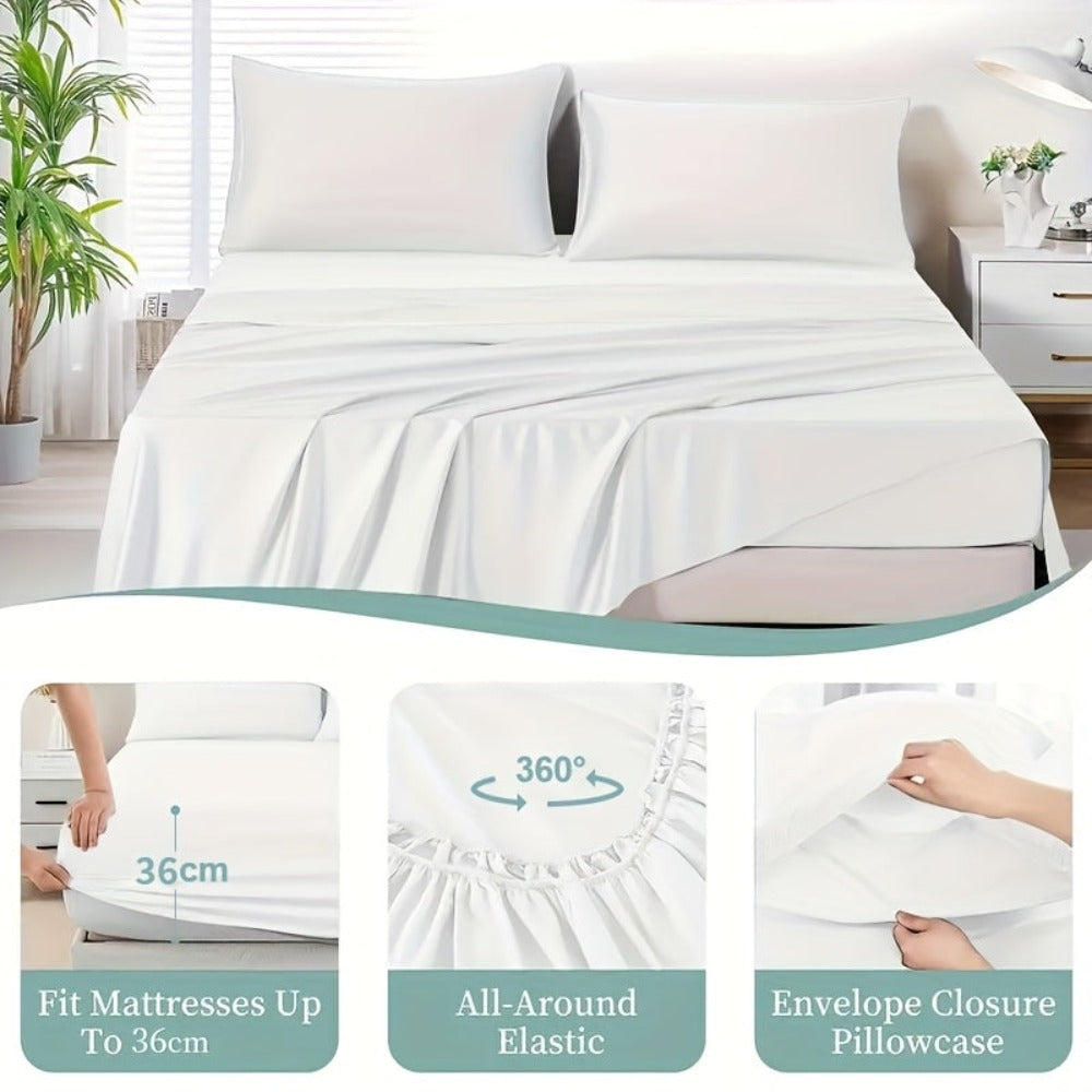Hotel-Style Bed Sheet Set – Soft Deep-Pocket Bedroom Bedding – main product view