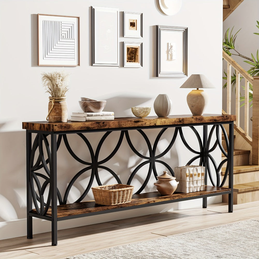 Inch Narrow Console Table – Entryway Storage & Sofa Display – alternate design view