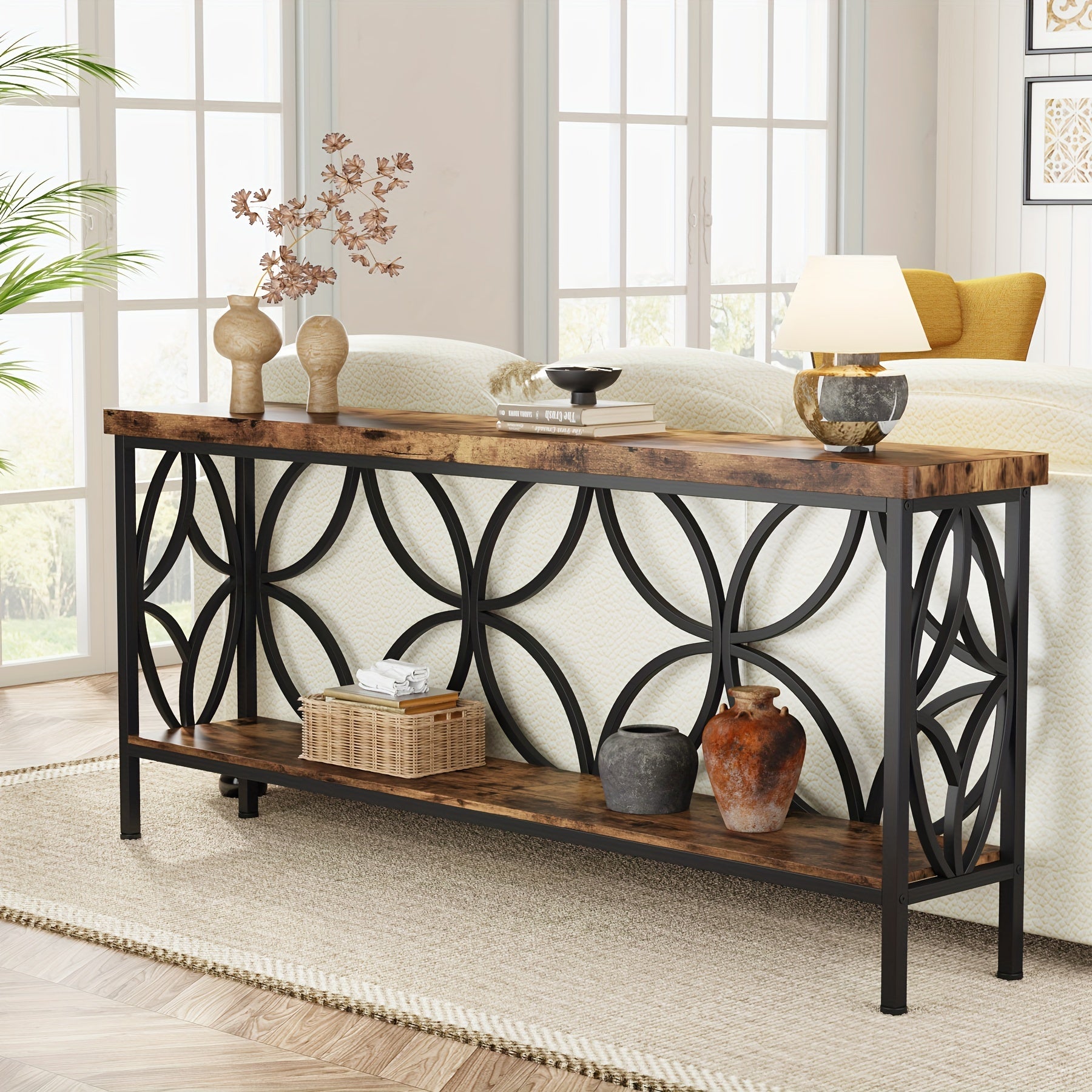 Narrow Brown Console Table product detail 2