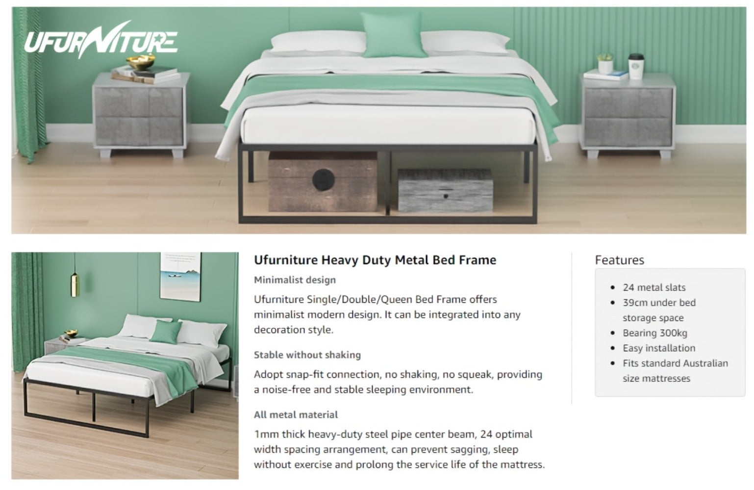 Industrial Metal Bed Frame Base product detail 10