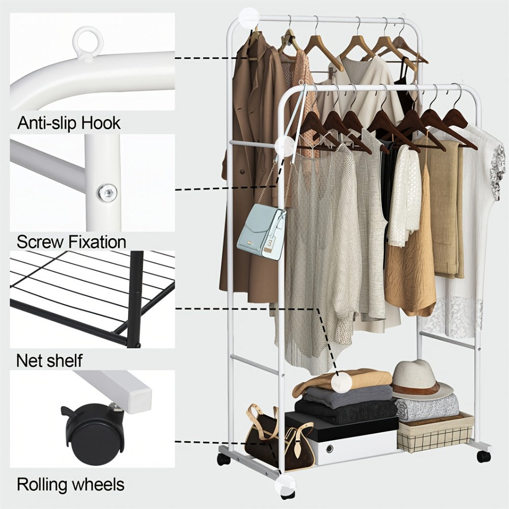 Industrial Metal Rolling Garment Rack product detail 11