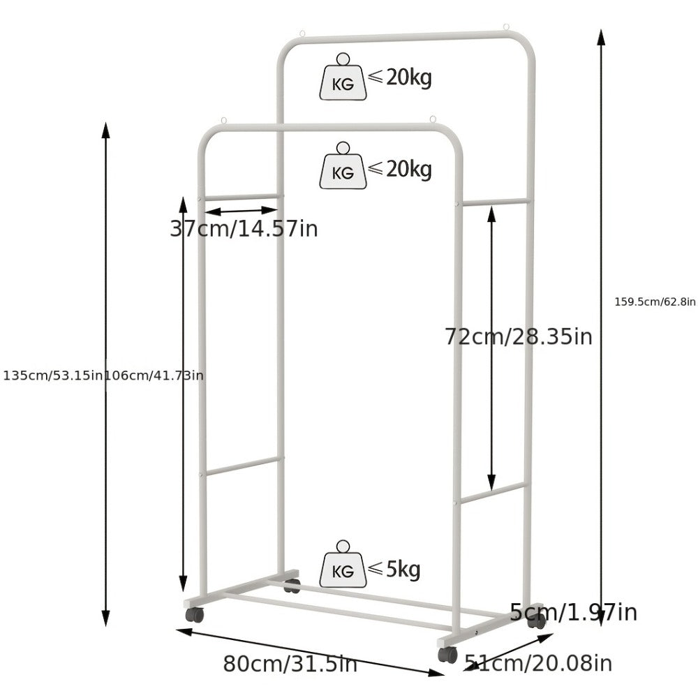 Industrial Metal Rolling Garment Rack product detail 3