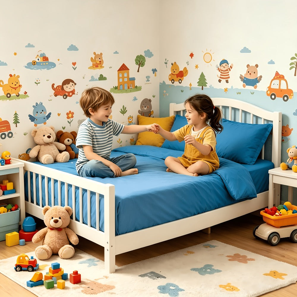 Kids Fitted Sheet Set – Breathable Deep-Pocket Bedroom Bedding – alternate design view