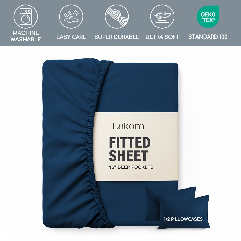 Kids Fitted Sheet Set – Breathable Deep-Pocket Bedroom Bedding – alternate product view