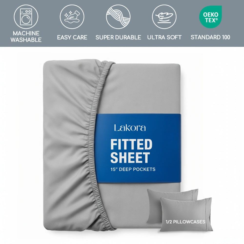 Kids Fitted Sheet Set – Breathable Deep-Pocket Bedroom Bedding – additional product view 13