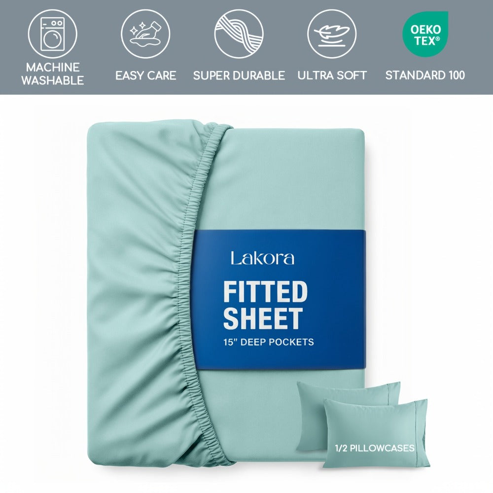 Kids Fitted Sheet Set – Breathable Deep-Pocket Bedroom Bedding – additional product view 9