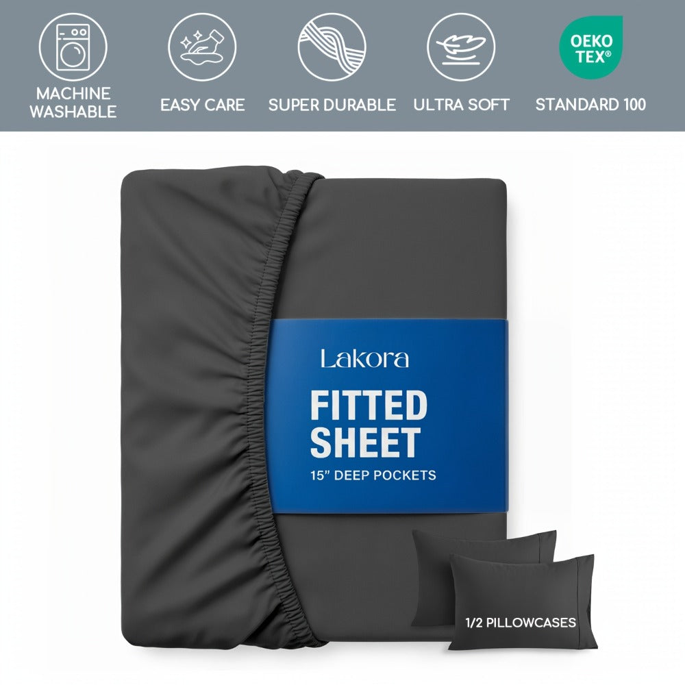 Kids Fitted Sheet Set – Breathable Deep-Pocket Bedroom Bedding – main product view
