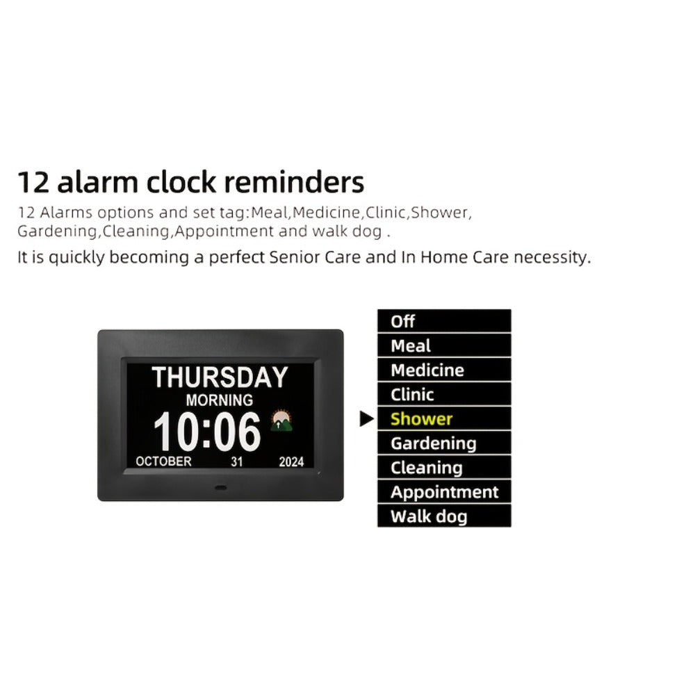 Large Digital Calendar Clock and Photo Frame detail view 13 for Australian shoppers